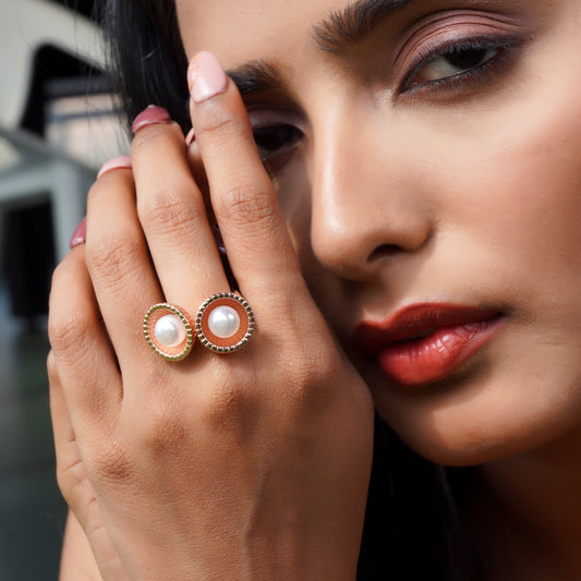 Radiant Copper Pearl Duo Ring