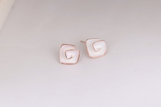 Swirly White Earrings