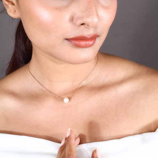 Soleil Pearl Solitaire Necklace