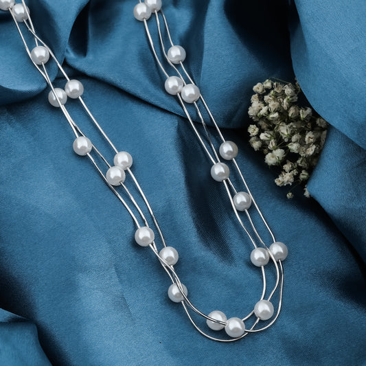 Celestia Glow Triple-Layer Pearl Necklace