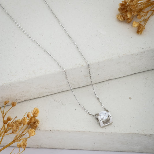Aria Cube Solitaire Necklace