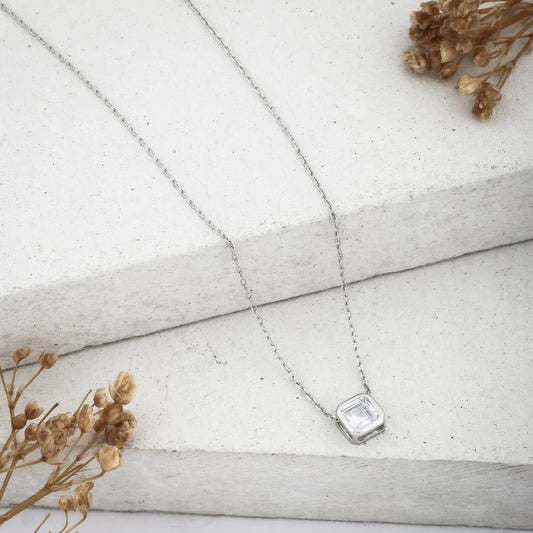 Solace Baguette Solitaire Necklace