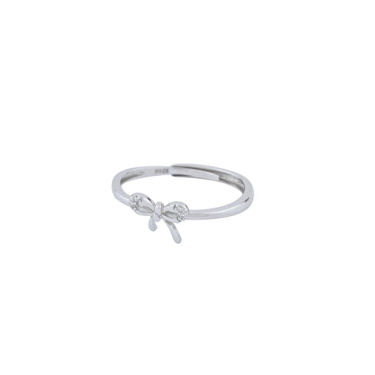 Delicate Bow Charm Band Ring