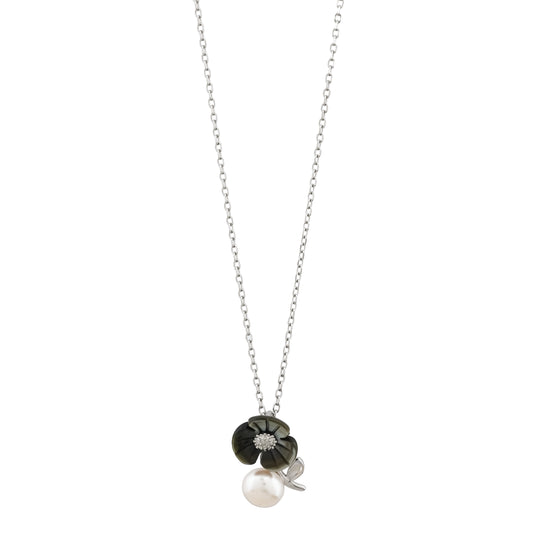 Noir Bloom Pearl Necklace