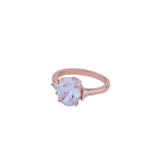 Radiant Rose Gold Solitaire Sparkle Ring