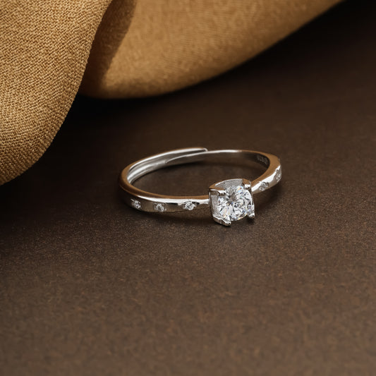 Solitaire Charm Zircon Ring