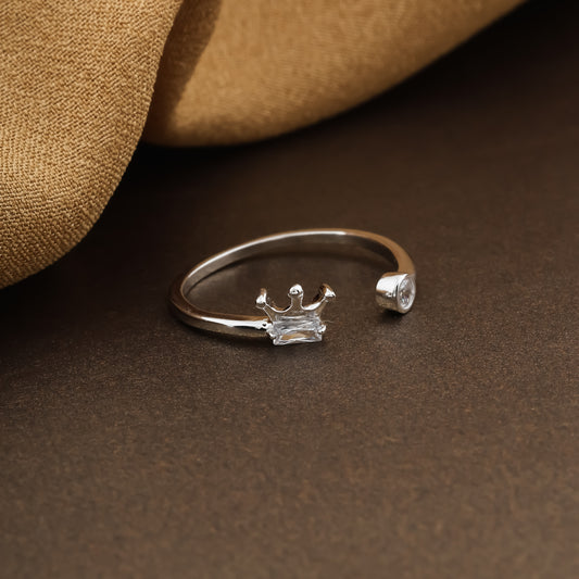 Regal Crown Open Zircon Ring