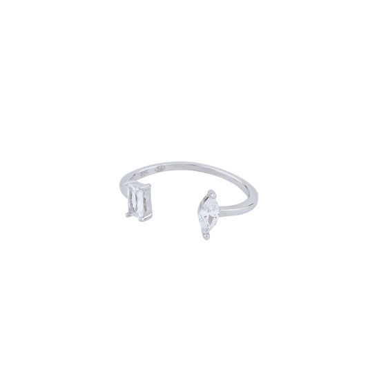 Dual Spark Elegance Open Ring