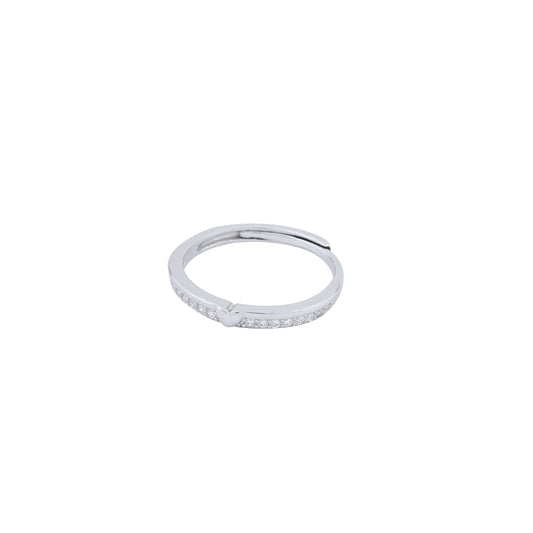 Dazzling Heart Accent Pavé Band Ring