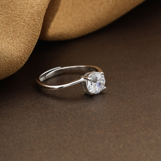 Solitaire Elegance Adjustable Ring