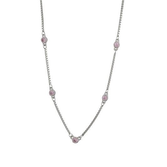 Blush Orbit CZ Necklace