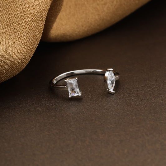 Dual Spark Elegance Open Ring