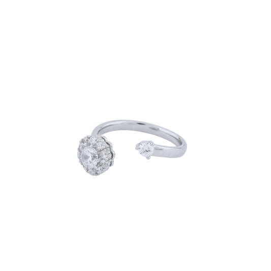 Sparkling Bloom Open Adjustable Ring