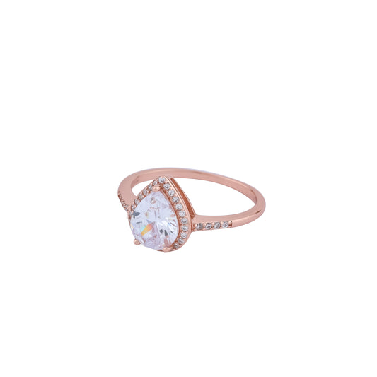 Rose Gold Teardrop Halo Ring