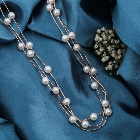 Celestia Glow Triple-Layer Pearl Necklace