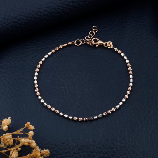 Rose Prism Dual Bead Bracelet