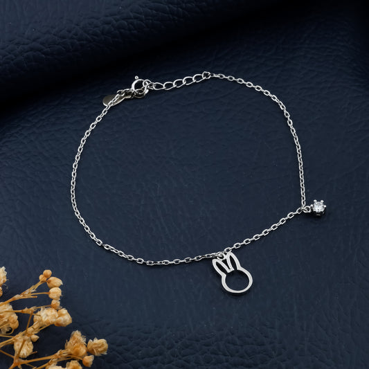 Bunny Bling Silver Chain Bracelet