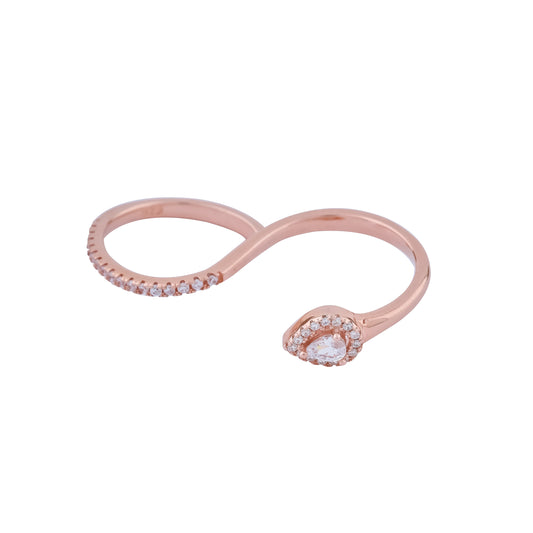 Twin Gleam Pear-Cut Dual Ring