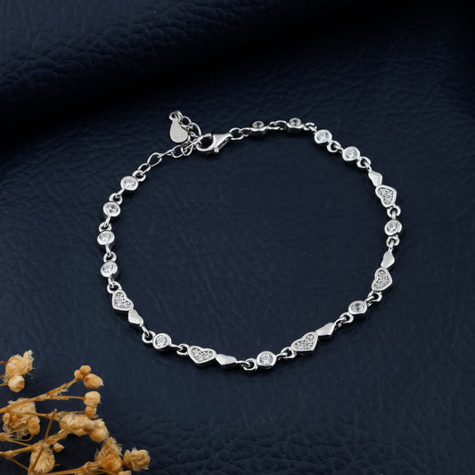 Heartbeat Sparkle Chain Bracelet