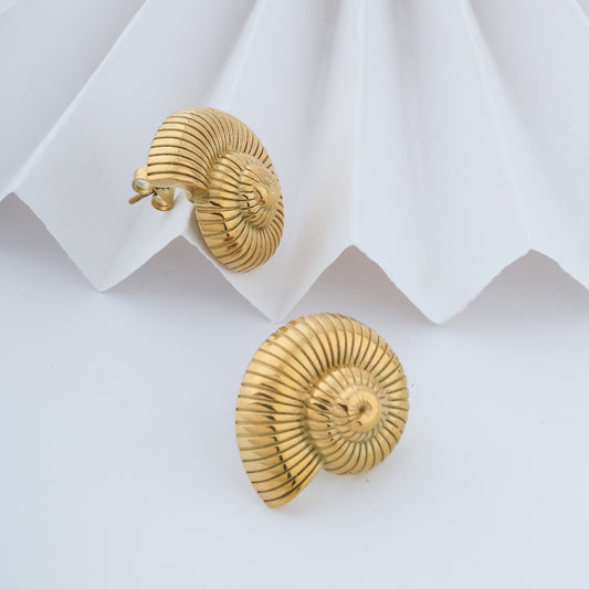 Golden Nautilus Earrings