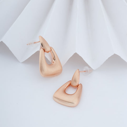 Rose Quartz Triad Earrings