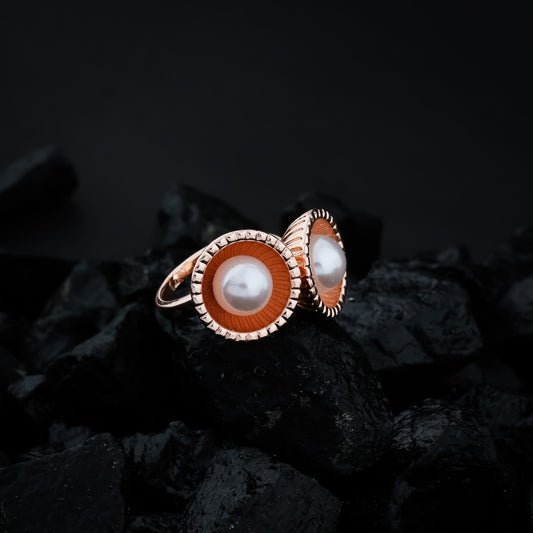 Radiant Copper Pearl Duo Ring